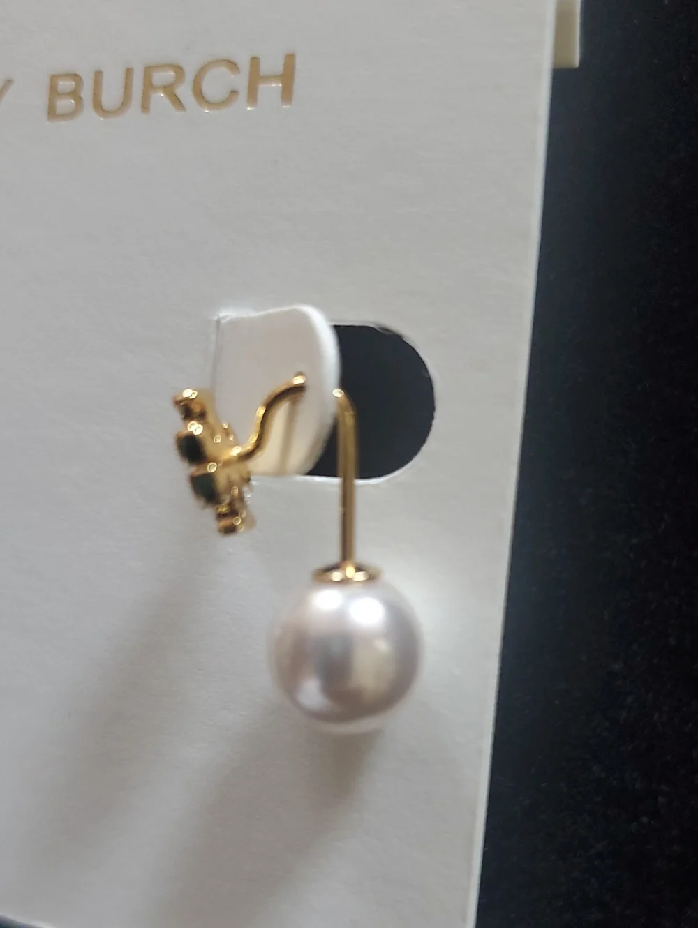 Tory Burch Faux Pearl Front/Back Earrings